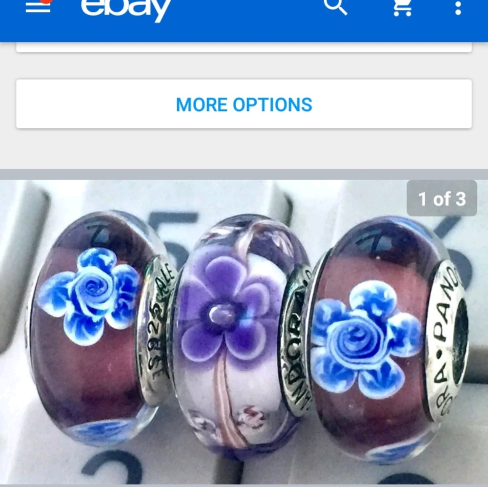 3 authentic pandora murano beads 924 ale
